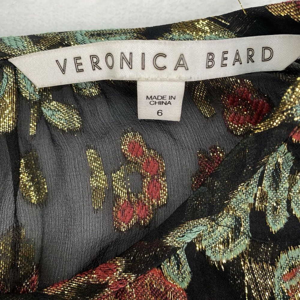 Veronica Beard Robin Sheer Dress Size 6 MSRP $650 - flaw on sleeve button hole - Picture 2 of 10
